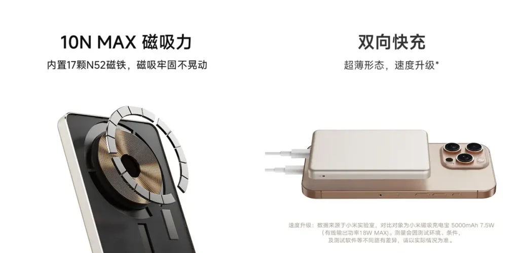Xiaomi launcht ultraschlanke 5000mAh Magnet-Powerbank mit 15W Wireless Charging. Kompaktes Design, hohe Leistung & zahlreiche Sicherheitsfunktionen. Jetzt mehr erfahren!