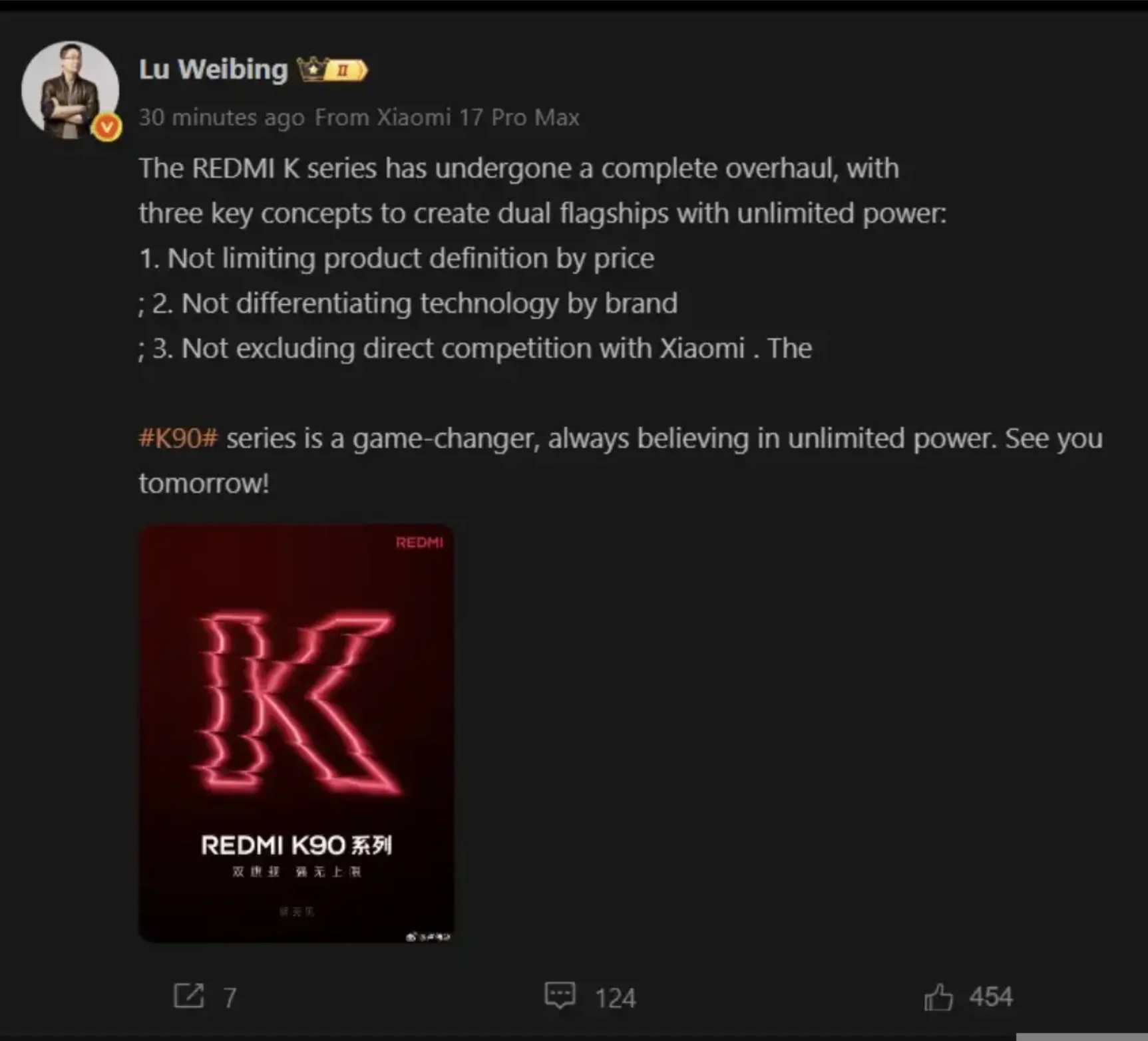 Redmi K90 Pro Max: Launch verschoben! Gründe, Erwartungen & was das für Sie bedeutet - Imagen 1 Redmi K90 Pro Max: Launch verschoben! Gründe, Erwartungen & was das für Sie bedeutet - Redmi K90 Pro Max