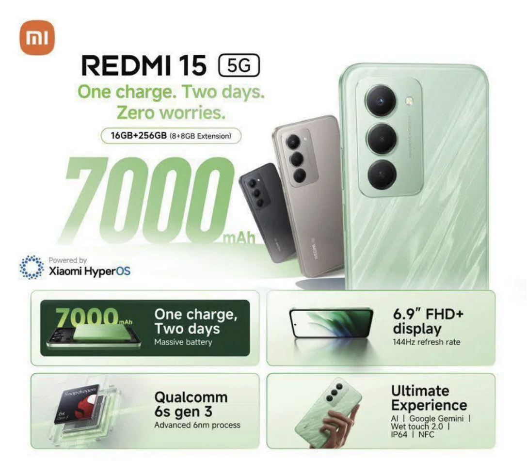 Xiaomi Redmi 15 5G im Test: Ausdauernder Akku & Preis-Leistungs-Wunder? - Imagen 1 Xiaomi Redmi 15 5G im Test: Ausdauernder Akku & Preis-Leistungs-Wunder? - Xiaomi Redmi 15 5G